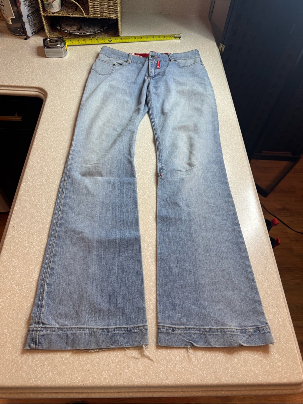 Vintage Ecko Red Jeans, Women's Flare Jeans (9)